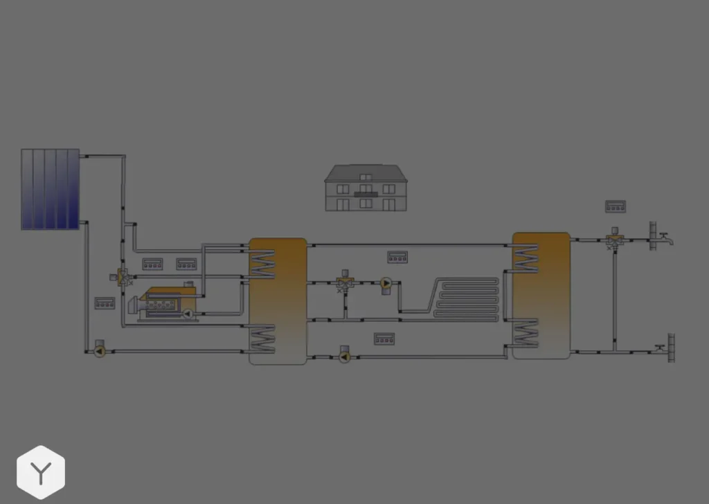 Solarkataster: Stanard Anlageschema Solarthermie Schweiz in Polysun 