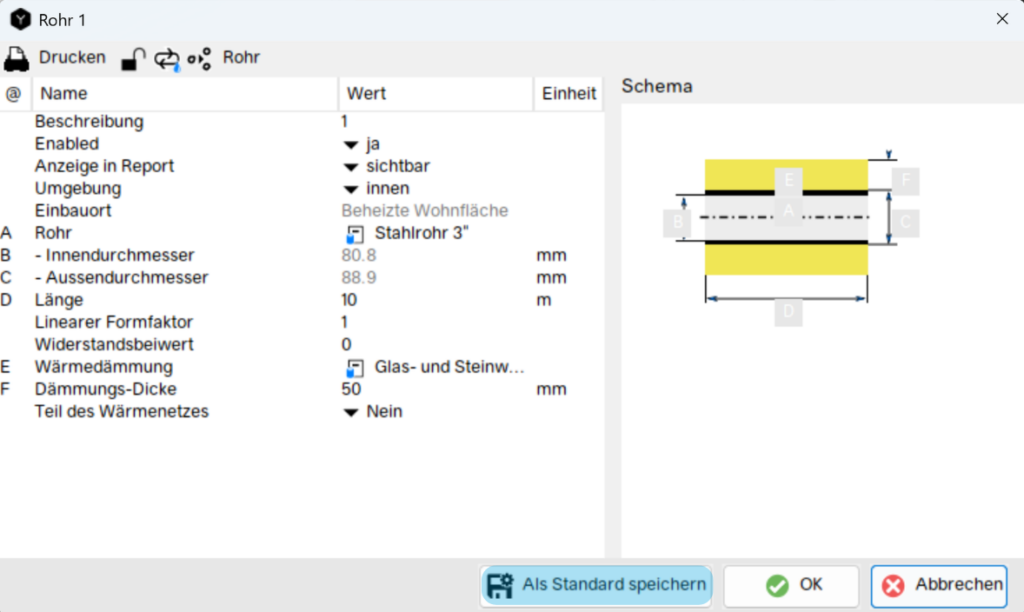 Komponenteneinstellungen als Standard speichern
