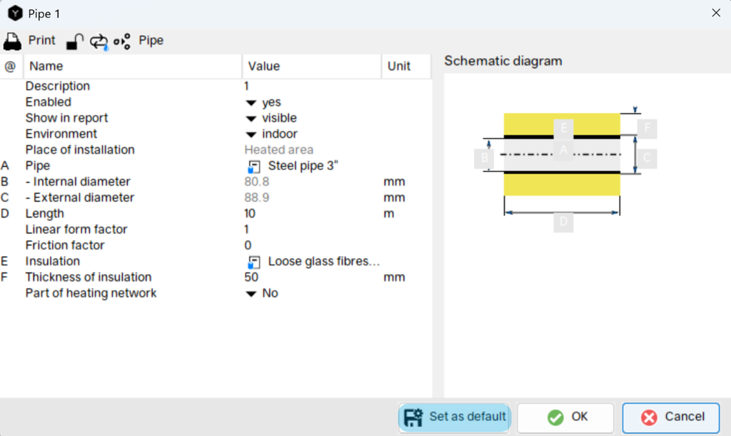 Set component setting as default