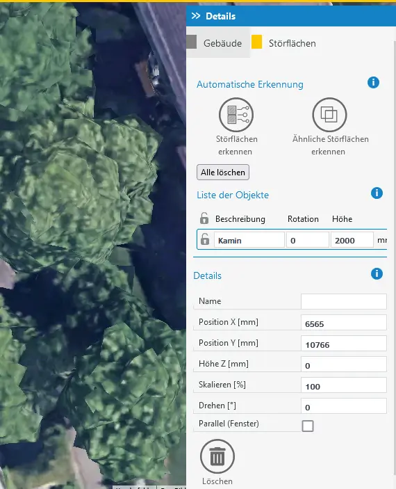 Automatische Erkennung der Störflächen