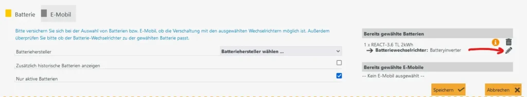Batteriewechselrichter auswählen