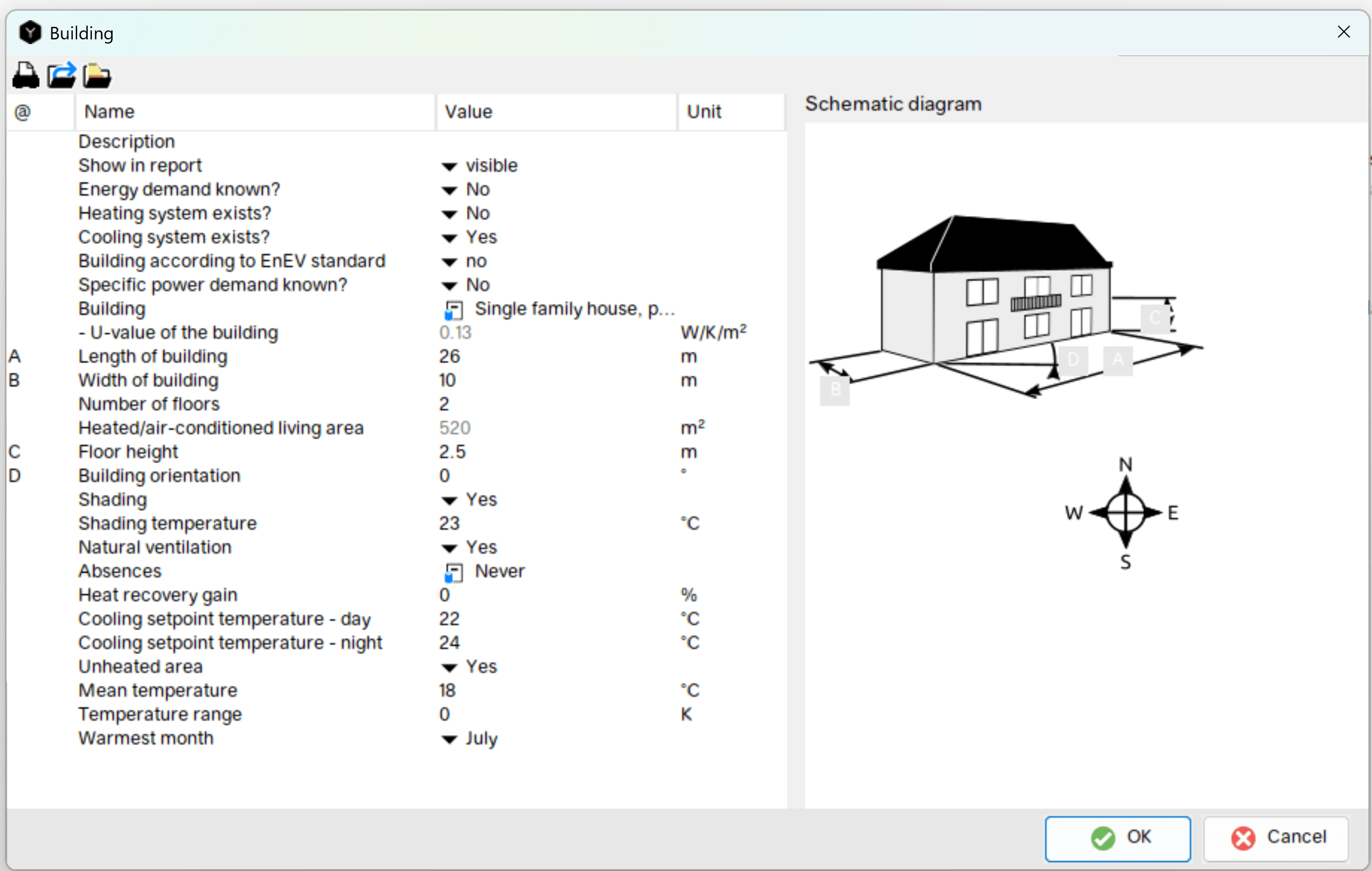 Building Properties in Polysun: Defining Parameters for Accurate Cooling Load Calculation