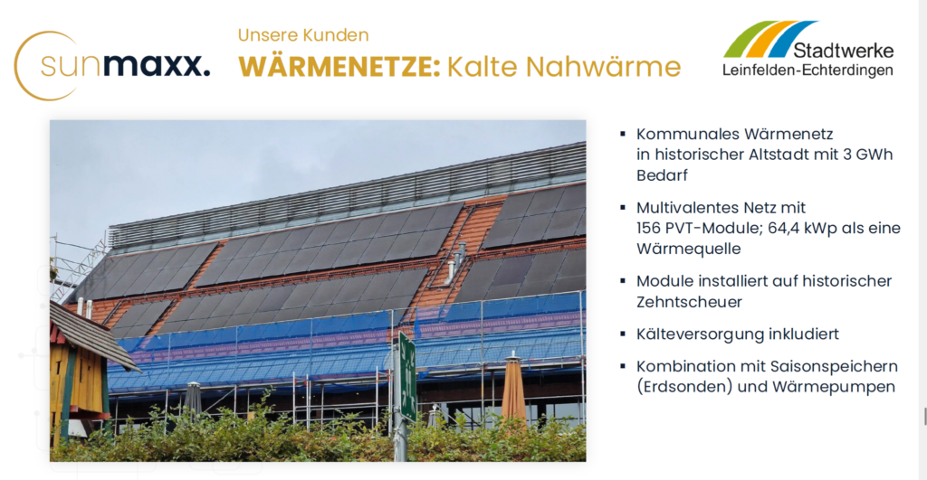 PVT-Anlage für Wärmeetze: kalte Nahwärme Stadtwerke Leinfelden-Echterdingen